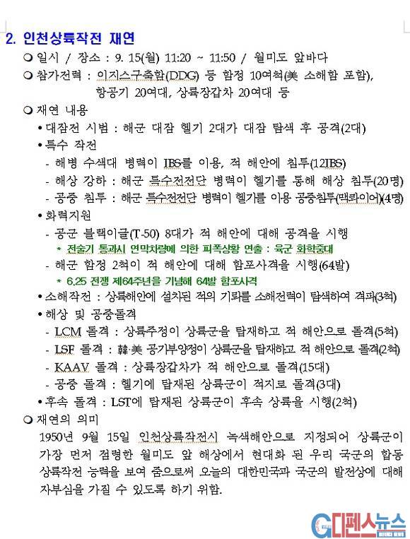 인천상륙작전 재연과정